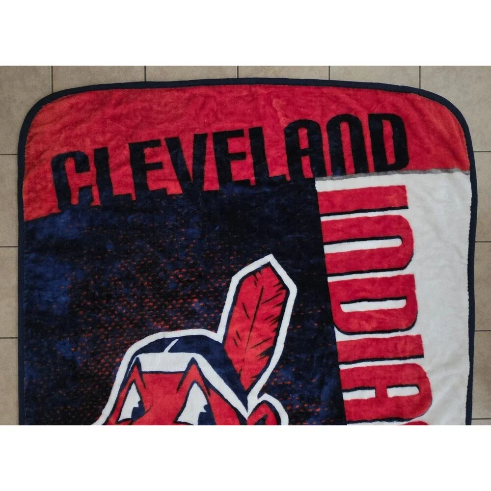 Cleveland Indians Chief Wahoo 78x60 Plush Throw Stadium Blanket MLB Guardians